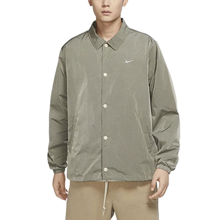 Men's Nike Solid Color Buckle Lapel Jacket Autumn Rattan Color DQ5006-206
