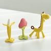 Anju Teether 3p + Case 3p Clamp Holder Set, Banana + Strawberry + Giraffe, Mixed Colors, 1 Set, Korean Baby Products
