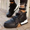 Men Footwear Boots Black Mixed Colors Faux Leather Lace Up Spring and Autumn Casual Trendy High Top Skateboard Fashion New Arrival CH057
