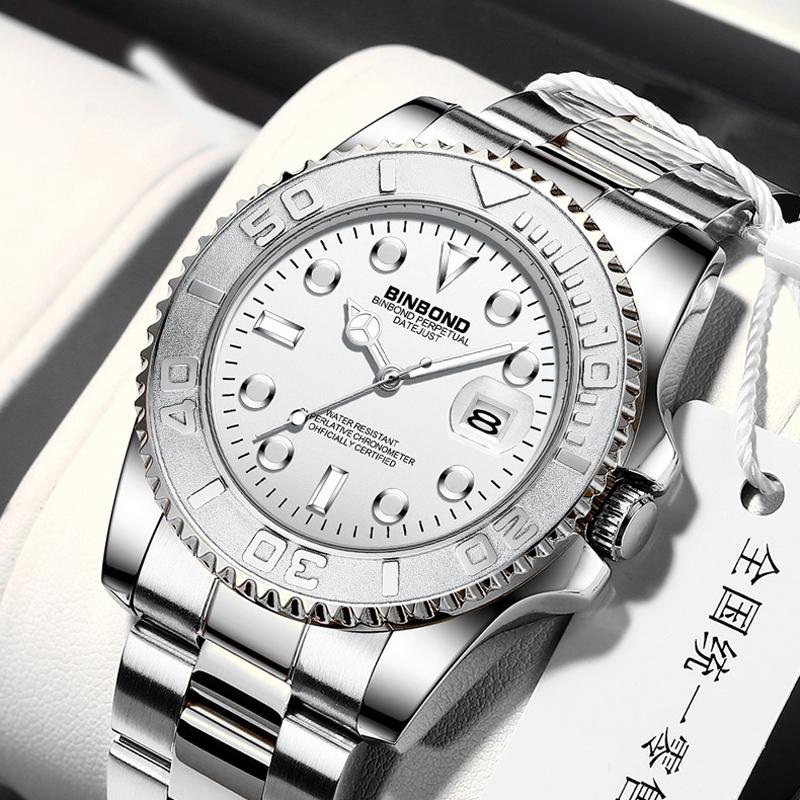 Men's Sports Quartz Watches Stainless Steel Waterproof Luxury Men Wristwatch Calendar Luminous Reloj Hombre