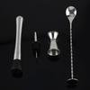 4pcs  Set Durable Stainless Steel Drinking Cocktail Mixing Tool Set In Home Bar Party(A)