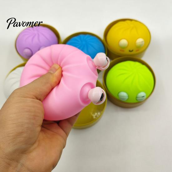 Игрушка-пищалка в виде булочки с пароваркой, милая пароварка, медленно поднимающаяся, TPR, сенсорная игрушка-фиджет для детей и взрослых, с выражениями лиц, для снятия стресса на рабочем месте и украшения рабочего стола
