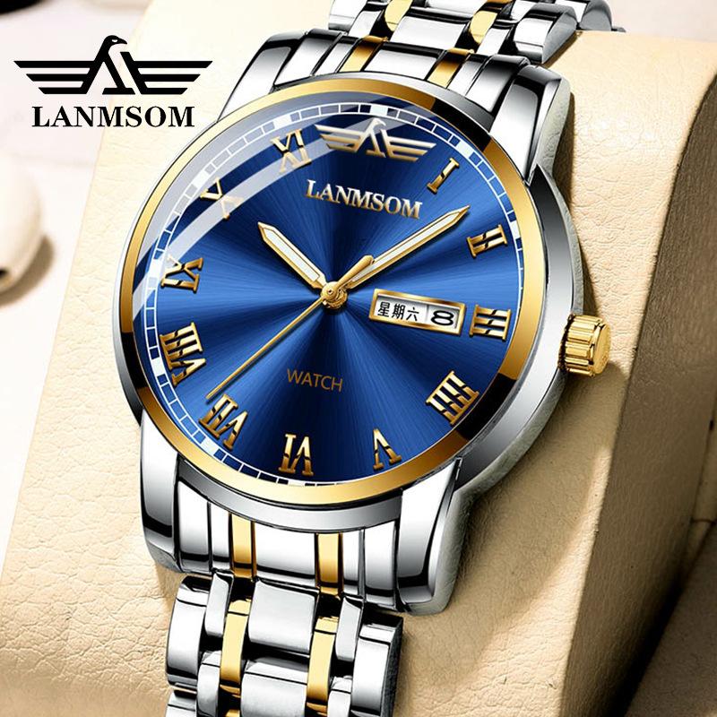 Новые роскошные мужские часы высшего бренда с коробкой, мужские кварцевые часы