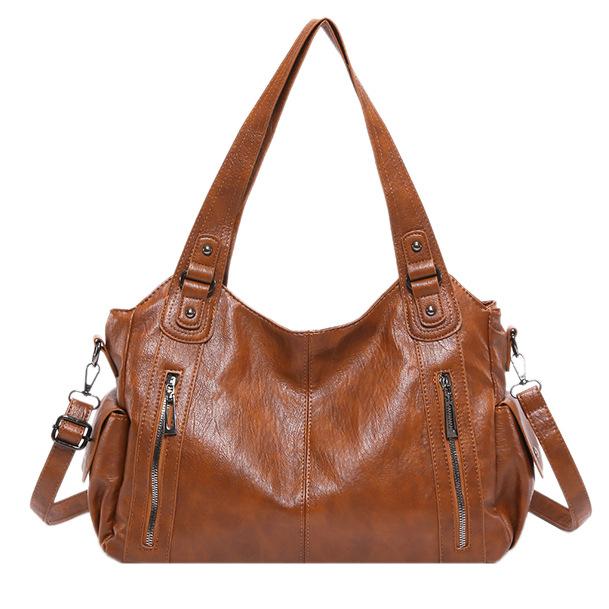 Мягкие внутренние отделения сумки через плечо 2025 Высококачественные контрастные цвета сумки для женщин Модные женские сумки из искусственной кожи на молнии