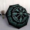 Viking Compass Vegvisir Nordic Symbol StickerUmbrella, Portable 3-Fold Compact Umbrella,Christmas Gift ES447