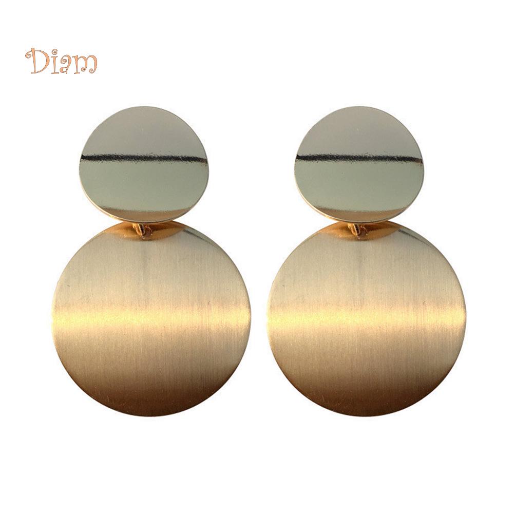 Ювелирные изделия с бриллиантами, женские шикарные нерегулярные серьги-гвоздики в форме диска, матовые серьги-гвоздики для вечеринки, дня рождения