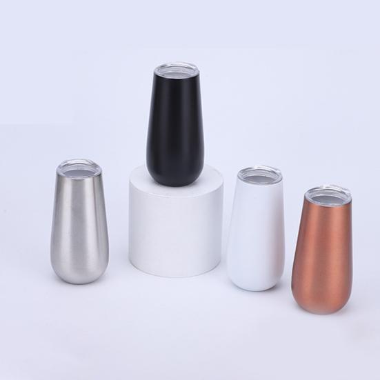 Чашка из яичной скорлупы на 180 мл U-образная термостойкая пивная кружка для вина из нержавеющей стали с брызгозащищенной крышкой Эргономичный портативный дизайн для удобного питья