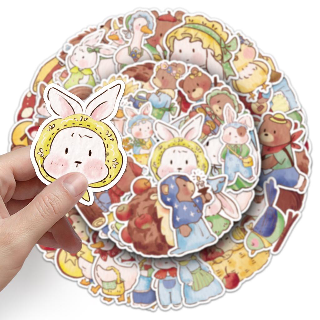 50 Pictures of Forest Animal Graffiti Stickers Cartoon Cute Guka Decorative Mobile Phone Case Water Cup Stickers