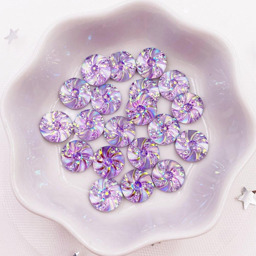 Блестящие 80 шт. AB смолы 10 мм вихрь круглые плоские задние аппликации со стразами DIY свадебный альбом ремесло