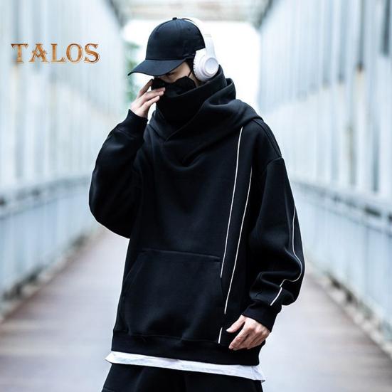 Зимняя толстовка унисекс с капюшоном и защитой шеи, высокий воротник и капюшон в стиле хип-хоп, большой передний карман, утепленная верхняя одежда для отдыха