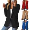 Women Blazer Slim Fit Long Sleeves Commuter Suit Coat Solid Color Single-Button Blazer for Office Daily Wear Evening Party