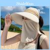 Breathable Summer Sun Hat With Wide Brim And Detachable Face Shield For Casual Outdoor Wear