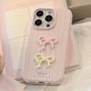 Korean Three-dimensional Pink Bow for Apple 17 Mobile Phone Case for IPhone 16 Silicone 15 Promax Anti-fall 13
