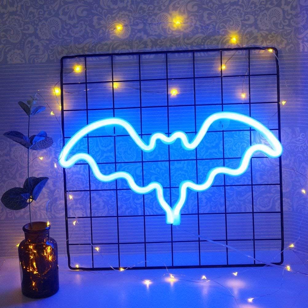 Неоновые вывески на Хэллоуин, светодиодные неоновые огни на батарейках USB, неоновая вывеска для декора стен комнаты