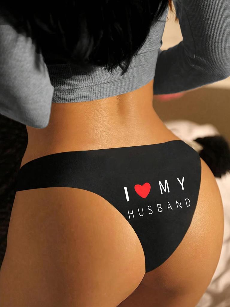 Женские бесшовные быстросохнущие трусы-бикини из ледяного шелка, треугольные, с принтом логотипа