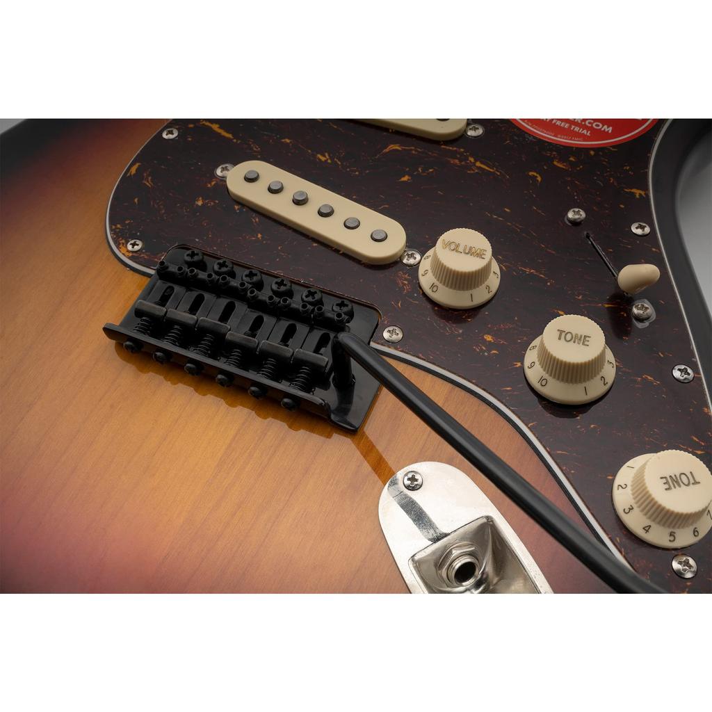 Musiclily Pro 10.5mm Vintage 6-Point Tremolo Unit Bridge with 36mm Solid Brass Block for Squier Stratocaster Electric Guitars, Black