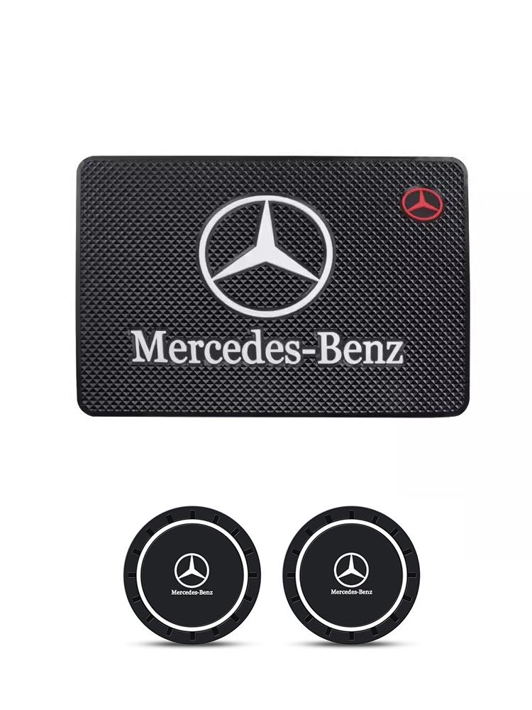 Car Dashboard Anti-slip Mat Auto Coaster Non-Slip Water Cup Drink Pad For Mercedes Benz W205 C300 W203 W206 W124 W126 W140 W168 FVWXY1