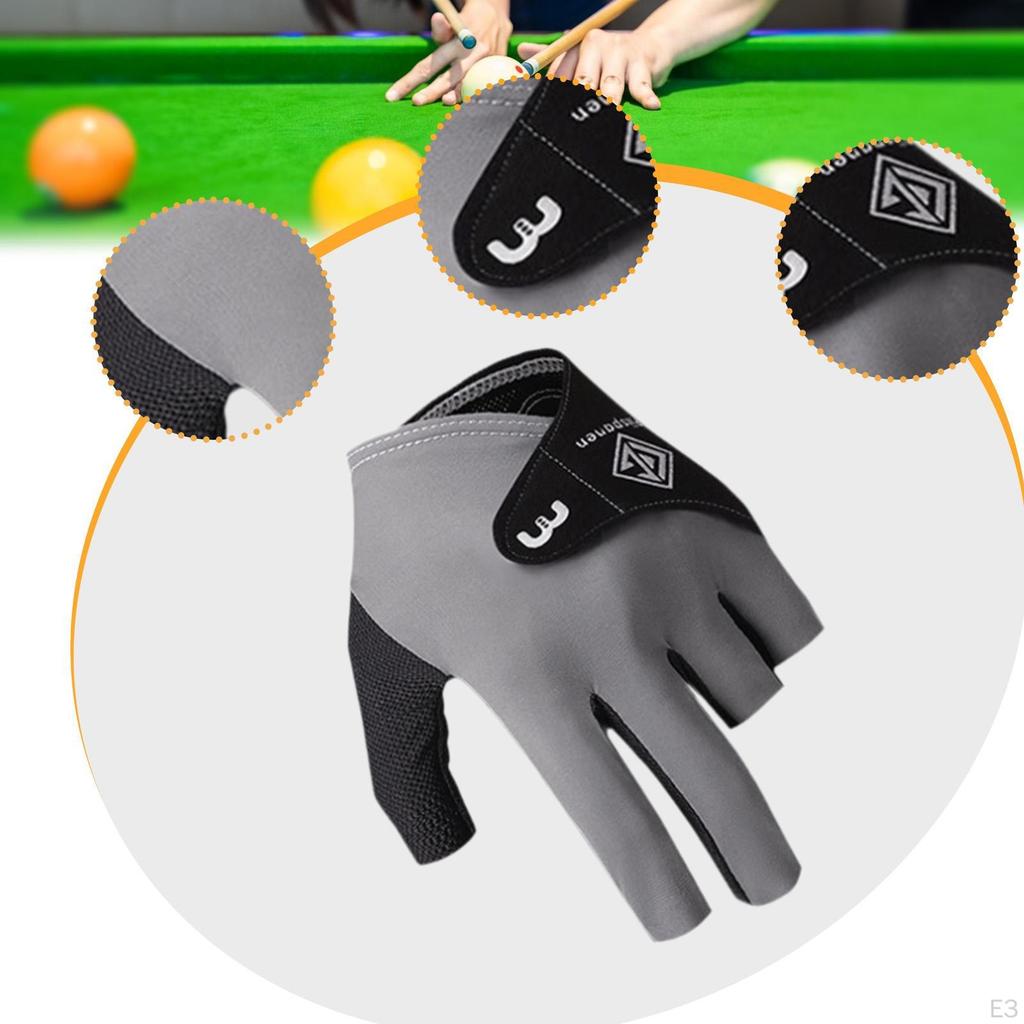 Billiard Glove for Left Hand, Three Finger Snooker Accessories Sports Enthusiasts