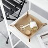 Large Capacity Leather Tray Foldable Storage Tray  for Jewelry Phone Key Wallet Coin