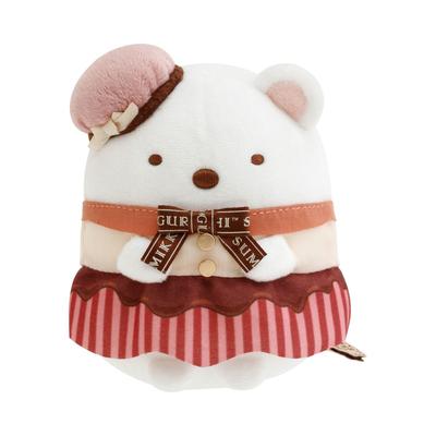 San-X Sumikko Gurashi "Шоколадная ярмарка в кафе Sumikko" коллекционная плюшевая игрушка Белый медведь MO97301 В110 x Ш100 x Г90 мм