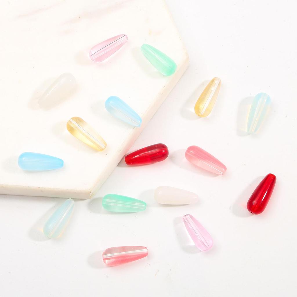 10 шт., 8 цветов, стеклянные свободные круглые бусины в форме капли воды для изготовления ювелирных изделий, аксессуары