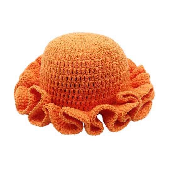 Панама однотонная с оборкой, вязаная шапка, ветрозащитная, теплая, защита от солнца, шляпа для активного отдыха