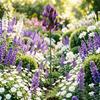 Металлический колышек для сада 'Bluebonnets Lupine', Рустикальная уличная цветочная скульптура для газона, патио и ландшафтного бордюра, Декоративный металлический колышек с цветами для улицы