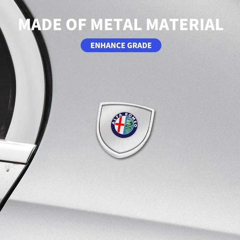 1/2pcs Car Styling 3D Metal Emblem Body Window Sticker Decal For Alfa Romeo Giulietta GT 159 147 156 Brera Giulia Stelvio