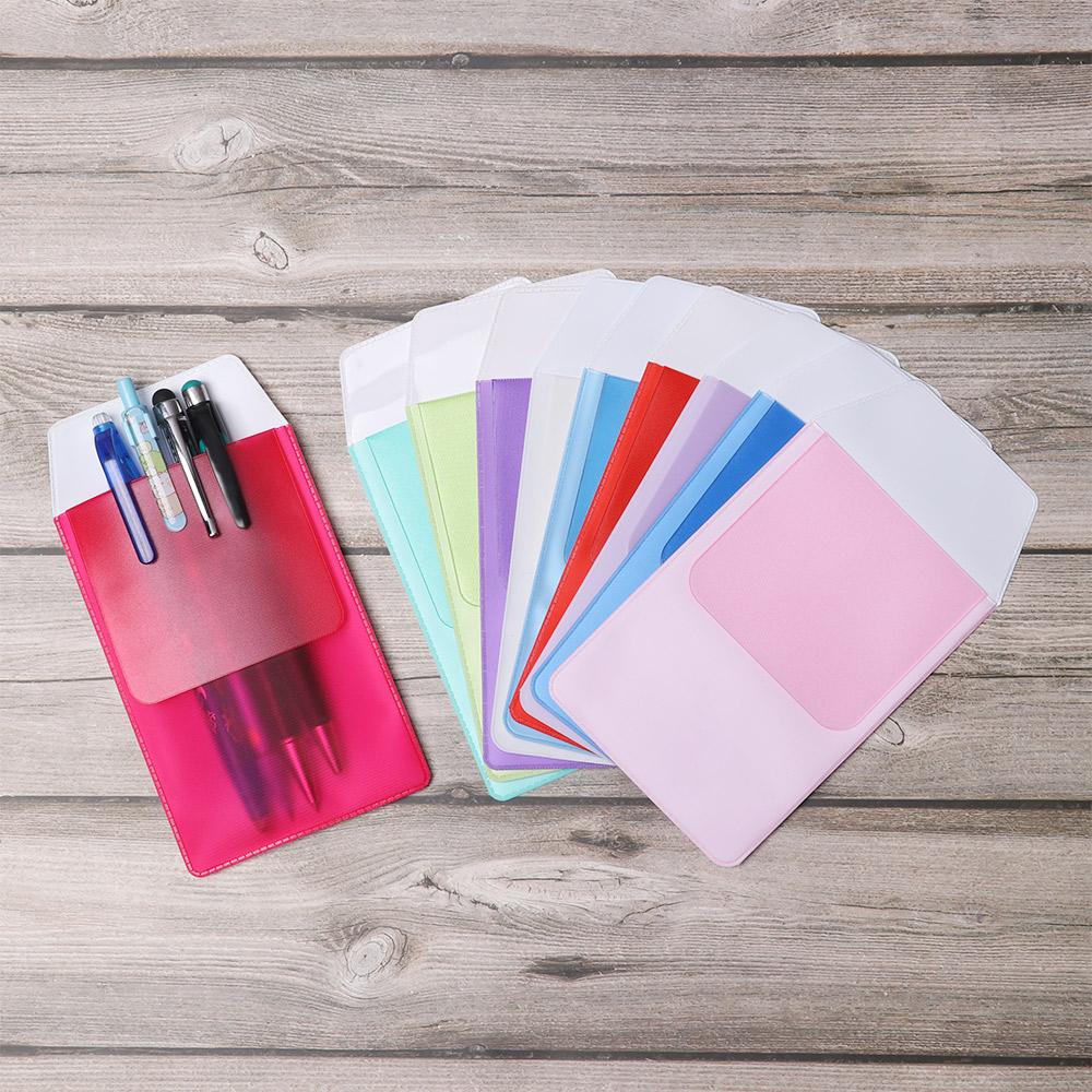 3Pcs Portable Colorful PVC Pencil Case Pocket Protector Doctors Nurses Supplies Leak-Proof Pen Pouch