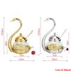Alloy Condiment Pot Seasoning Container Spice Glass Jar Salt Sugar Bowl Pepper Coffee Storage Organizer Swan Rack Set