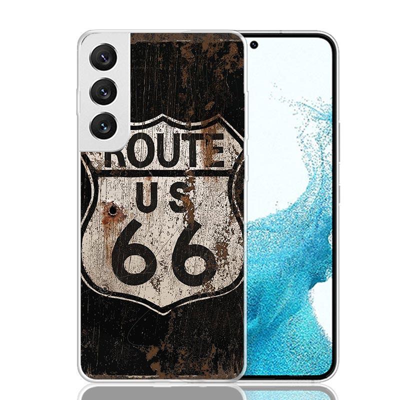 America Route 66 Phone Case For Samsung Galaxy S26 S25 Edge S24 S23 FE S22 Ultra S21 Plus S20 + Fundas Cover Coque Galaxy S25 S2