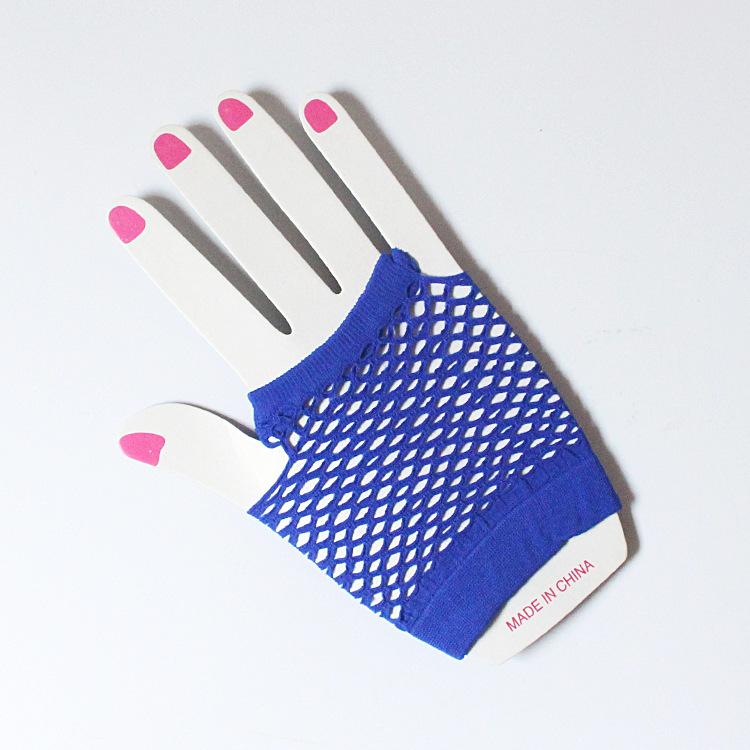 Короткие сетчатые перчатки для ночного клуба, многоцветные сексуальные эластичные перчатки, сетчатые перчатки в стиле панк, полые перчатки без пальцев