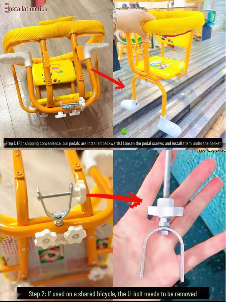 Детское сиденье для велосипеда, переднее/заднее, двойного назначения