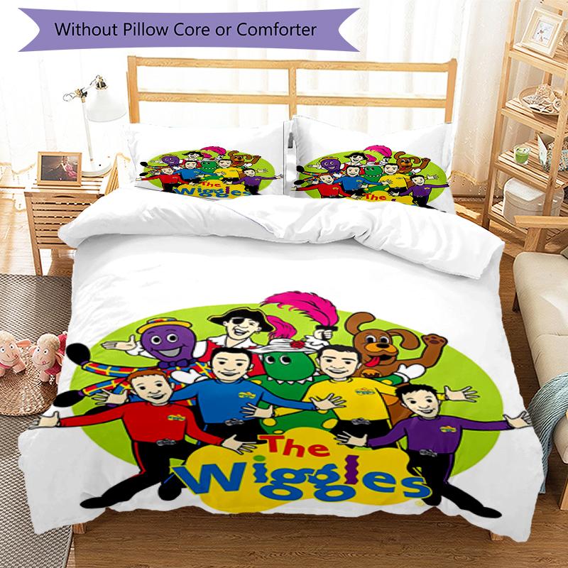 3pcs The Wiggles Bedding Set Duvet Cover Closure Includes 1 Duvet Cover & 2 Pillowcases, Soft and Comfortable for All Seasons.