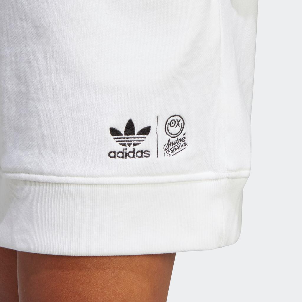 Adidas Collaboration Hooded Long-Sleeve Dress With Logo Print Women Dress White HY4270