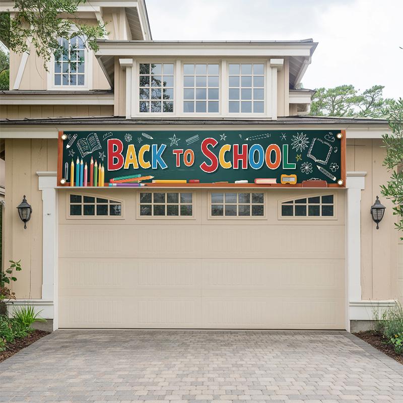 Welcome Back Holiday School Outdoor Banner 17x78in, Garden Fence Classroom Decor
