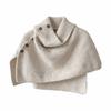 Button Knitted Shawl Warm Women Winter Shawl Simple High Neck Scarf  Autumn