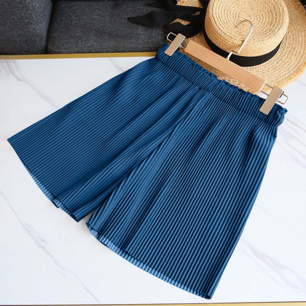 Повседневные брюки-четвертинки с высокой талией и оборками, прямые широкие брюки