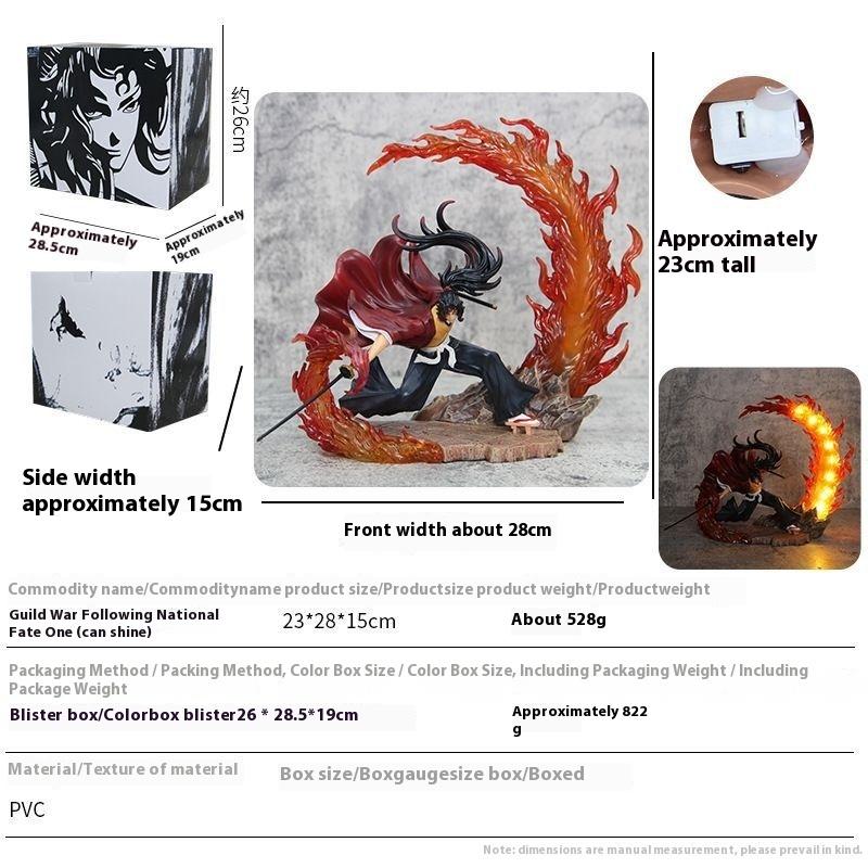 Клинок, рассекающий демонов Gk Ожесточенная битва Кокушибо против Ёриичи Цугикуни Красивая модель Статуэтка Украшение для корпуса настольного компьютера Игрушка