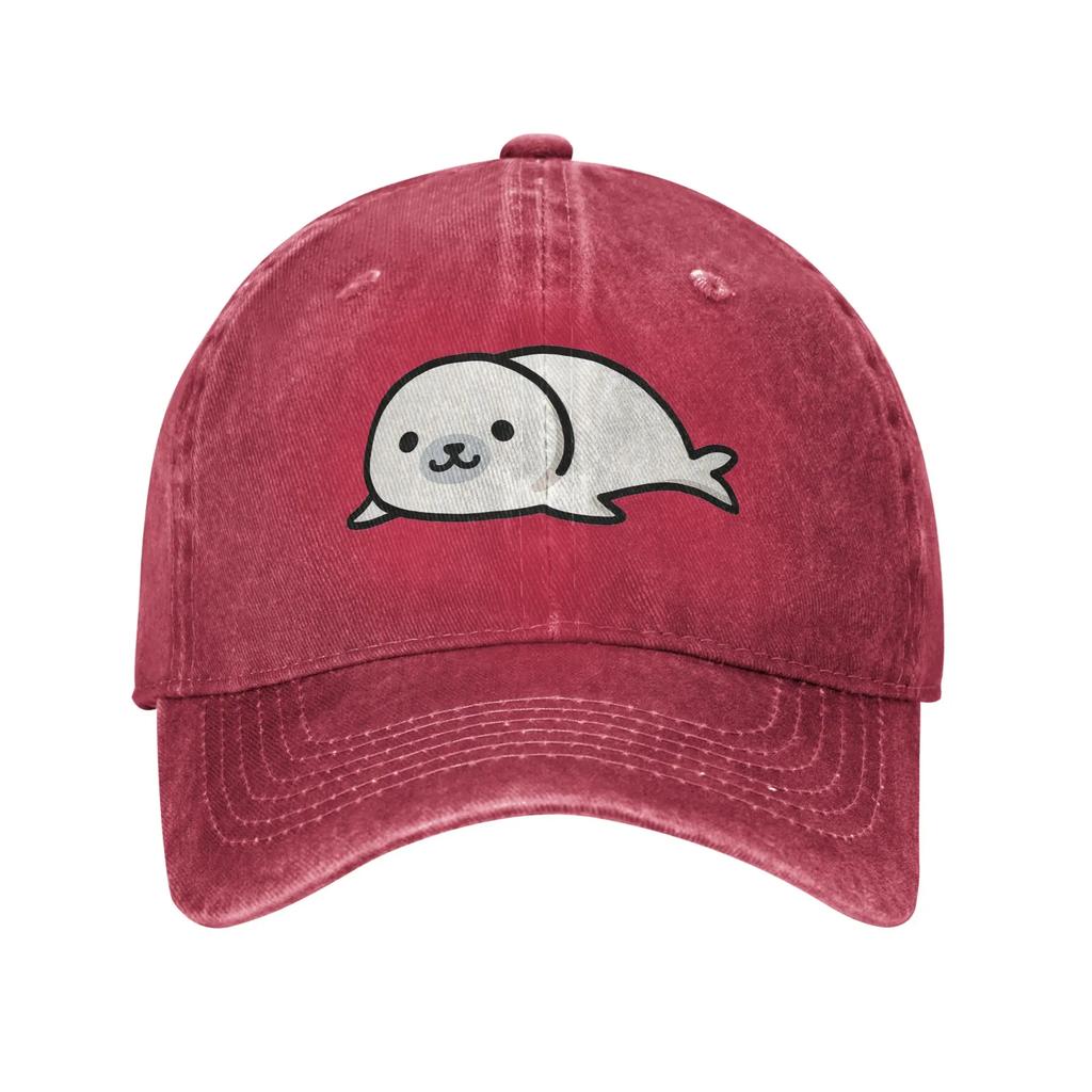 Кепка из джинсовой ткани с принтом Seal, повседневные бейсболки, регулируемая кепка, летние унисекс бейсболки