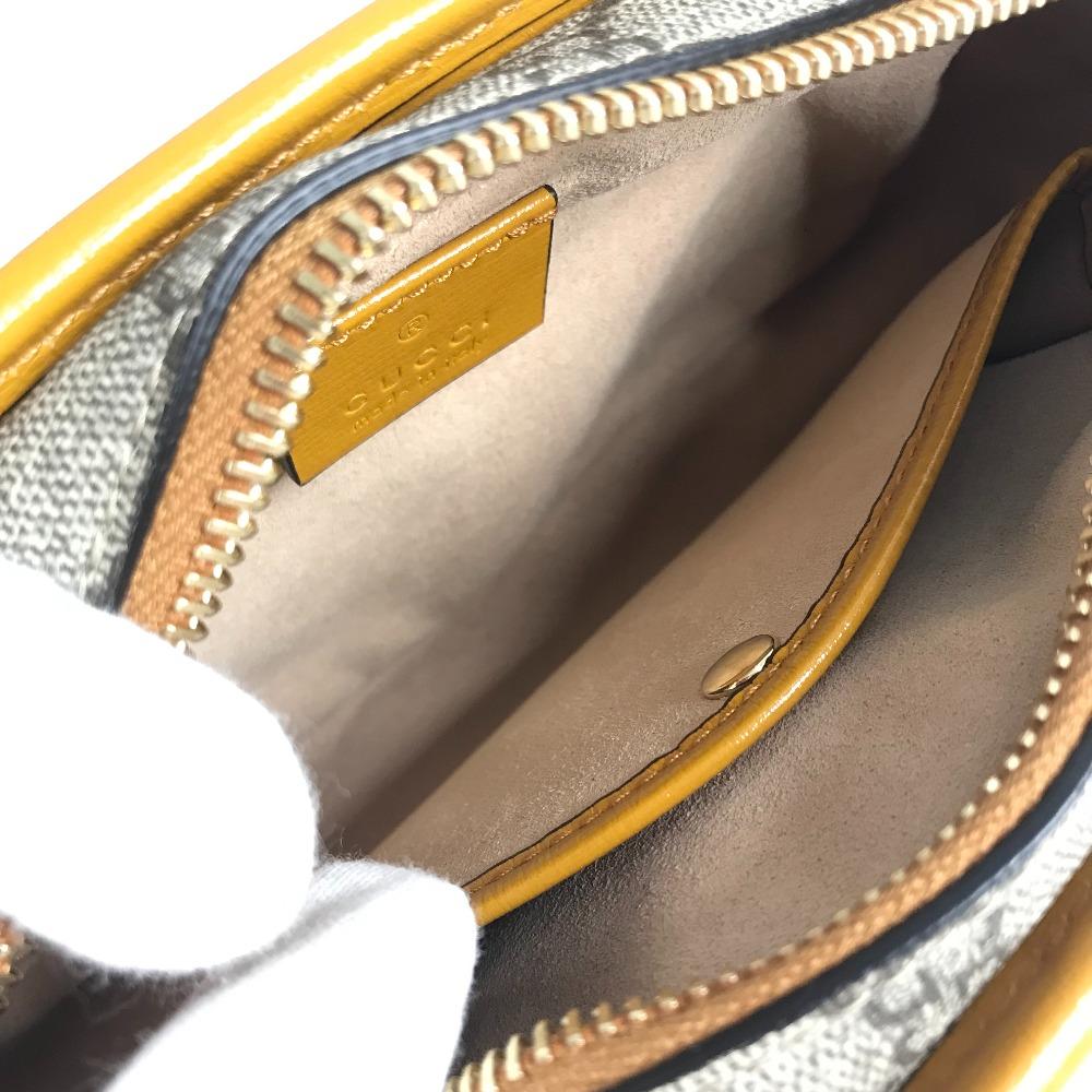 GUCCI 625764 GG Supreme GG logo Clutch bag pouch with handle Beige/Yellow Unused