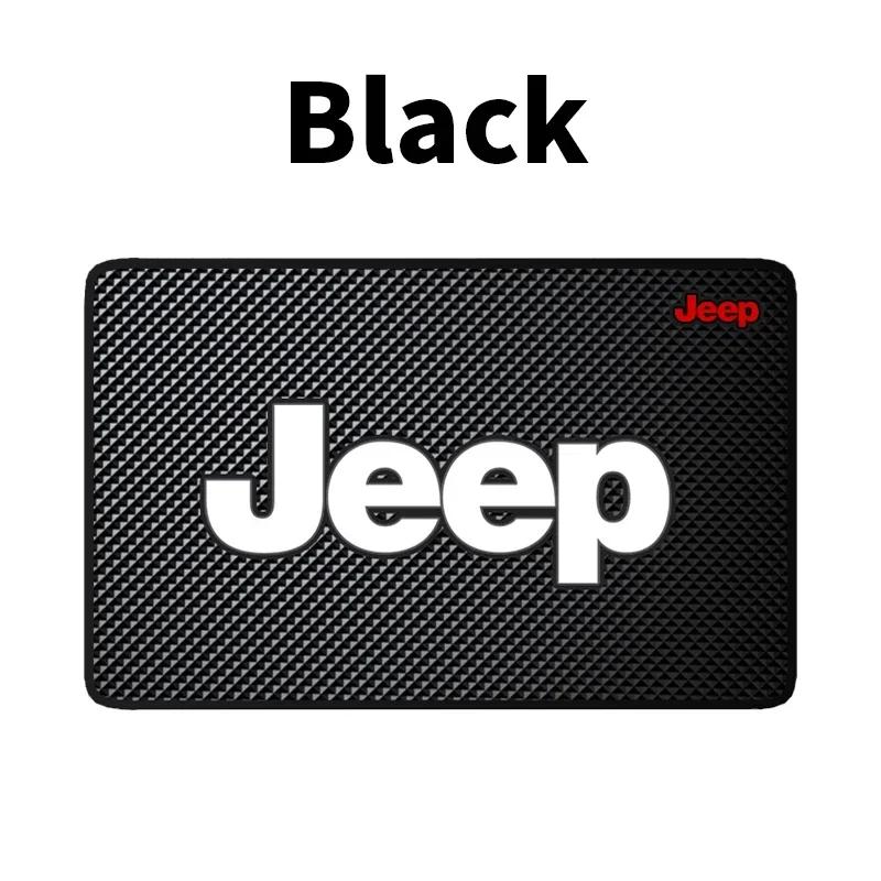 PVC Car Emblem Non-Slip Mat Dashboard Mobile Phone Pad For Jeep Renegade Compass Grand Cherokee Patriot Liberty Wrangler Rubicon AKY1