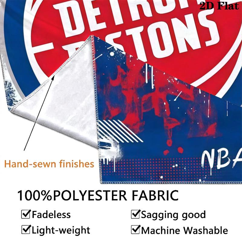 Detroit Pistons Logo Wall Tapestry Aesthetic Wall Hanging Printed Fabric Blanket Decorative Tapestries for Bedroom Living Room Home Decor