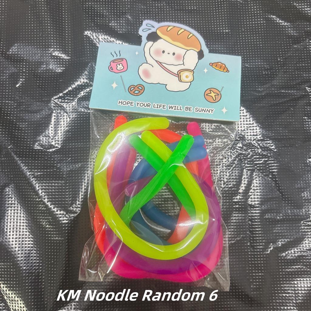 6PCS Funny Unicorn Pull Worm Noodle Fidget Toys Stretch String TPR Rope Anti Stress Toys String Stress Relief Autism Vent Toy