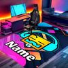 Custom Name Personalized Geometry Dash Print Carpet, Versatile Home Decor Rug, for Playroom, Apartment, Balcony, Entryway, Hallway Gift