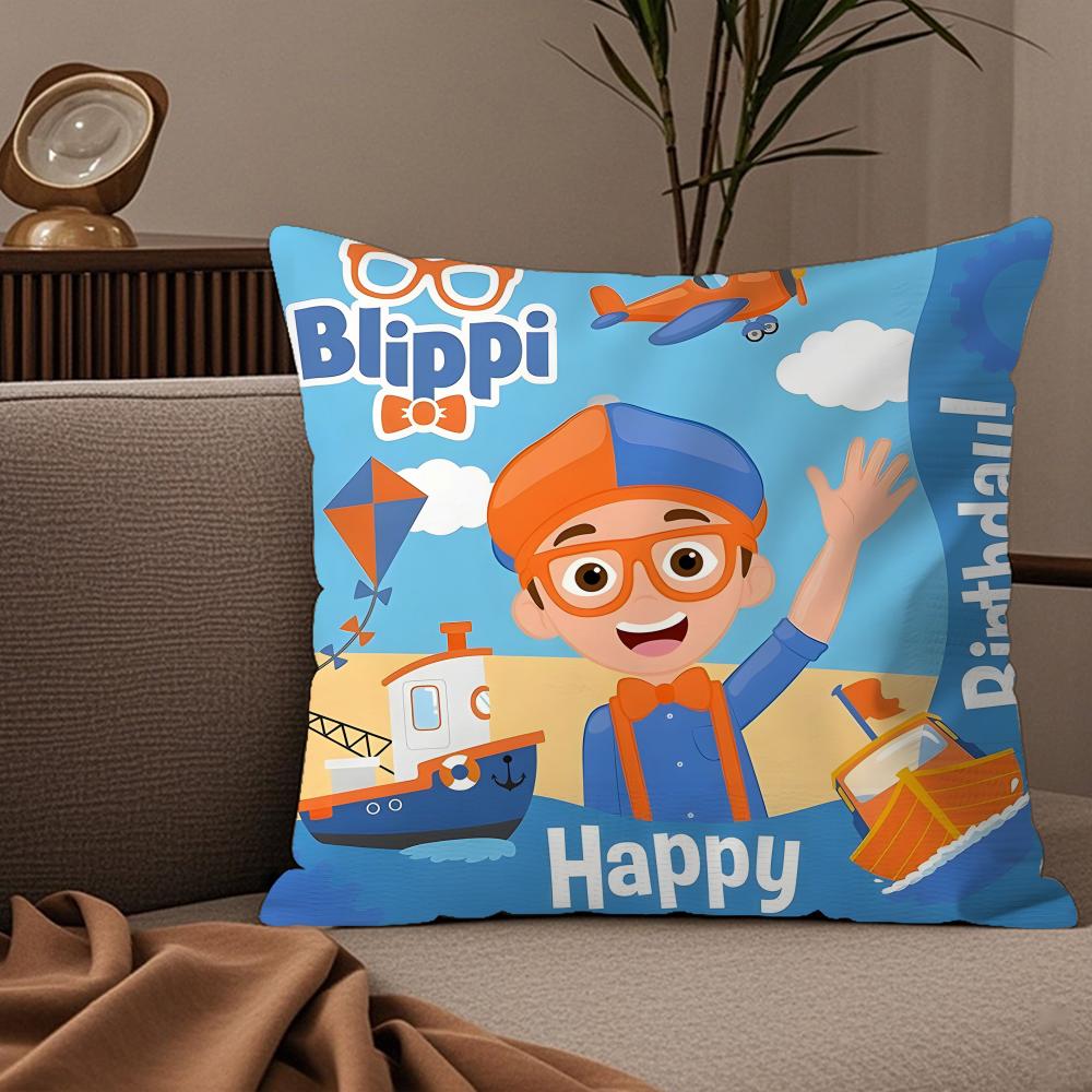 B-Blippi Animation Film Wonders Pillow Case Silky Elegant Comfort Sofa Bed Invisible Zipper