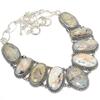 Ocean Jasper Gemstone Handmade 925 Silver Jewelry Necklace 18" JCN370-36