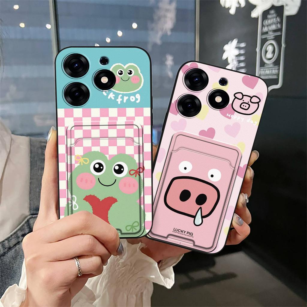 Card slot Anti-knock Phone Case For Tecno Spark 10 Pro/Ki7 Cartoon TPU Card sleeve Fashion Design Dirt-resistant Cute
