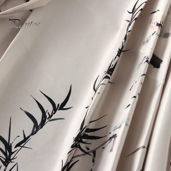 Chinese Style Women Maxi Skirt High Waist Vintage Skirt Elegant Flower Bird Print Hanfu Skirt Pleated Lace-up Horse Face Skirt