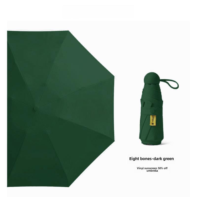 Компактный женский зонт с золотым тиснением: Защита от ультрафиолета, портативный складной, для солнца и дождя